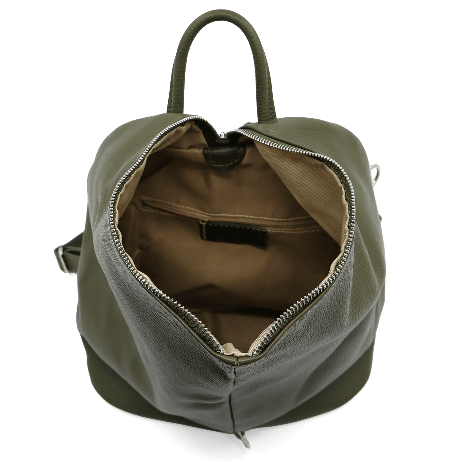 Női hátizsák természetes bőrből Evianna - sötétzöld