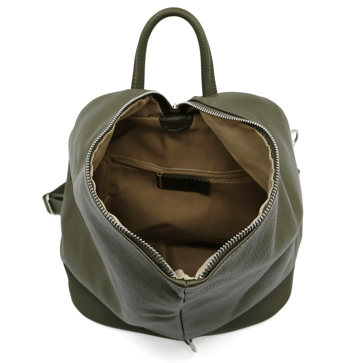 Női hátizsák természetes bőrből Evianna - sötétzöld