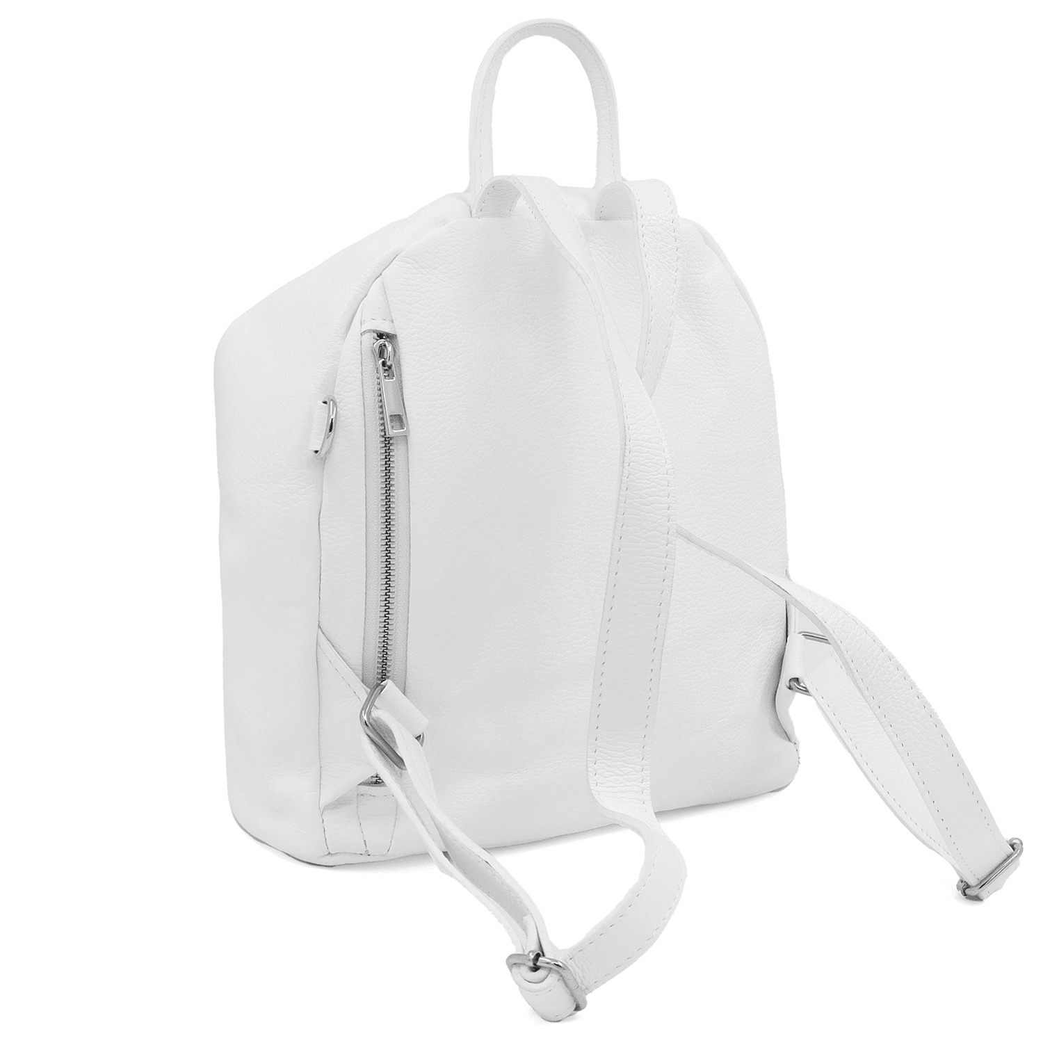 Női hátizsák természetes bőrből Evianna - fehér