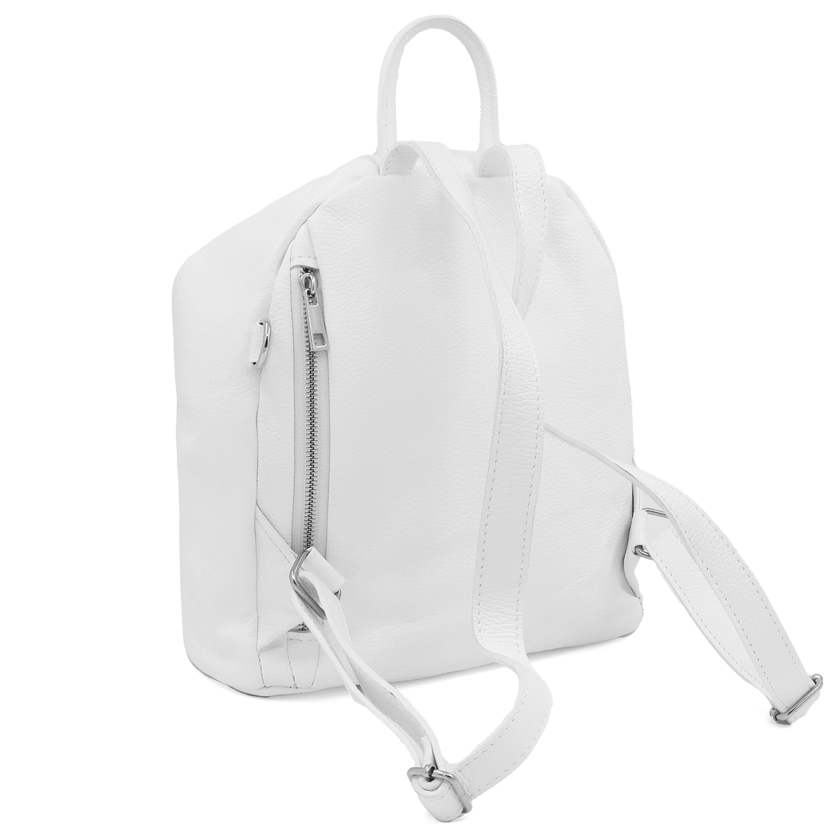 Női hátizsák természetes bőrből Evianna - fehér