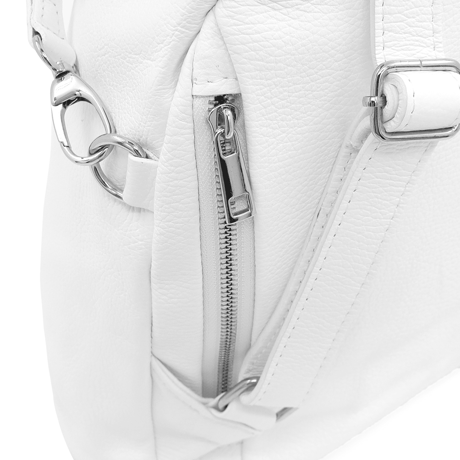 Női hátizsák természetes bőrből Evianna - fehér