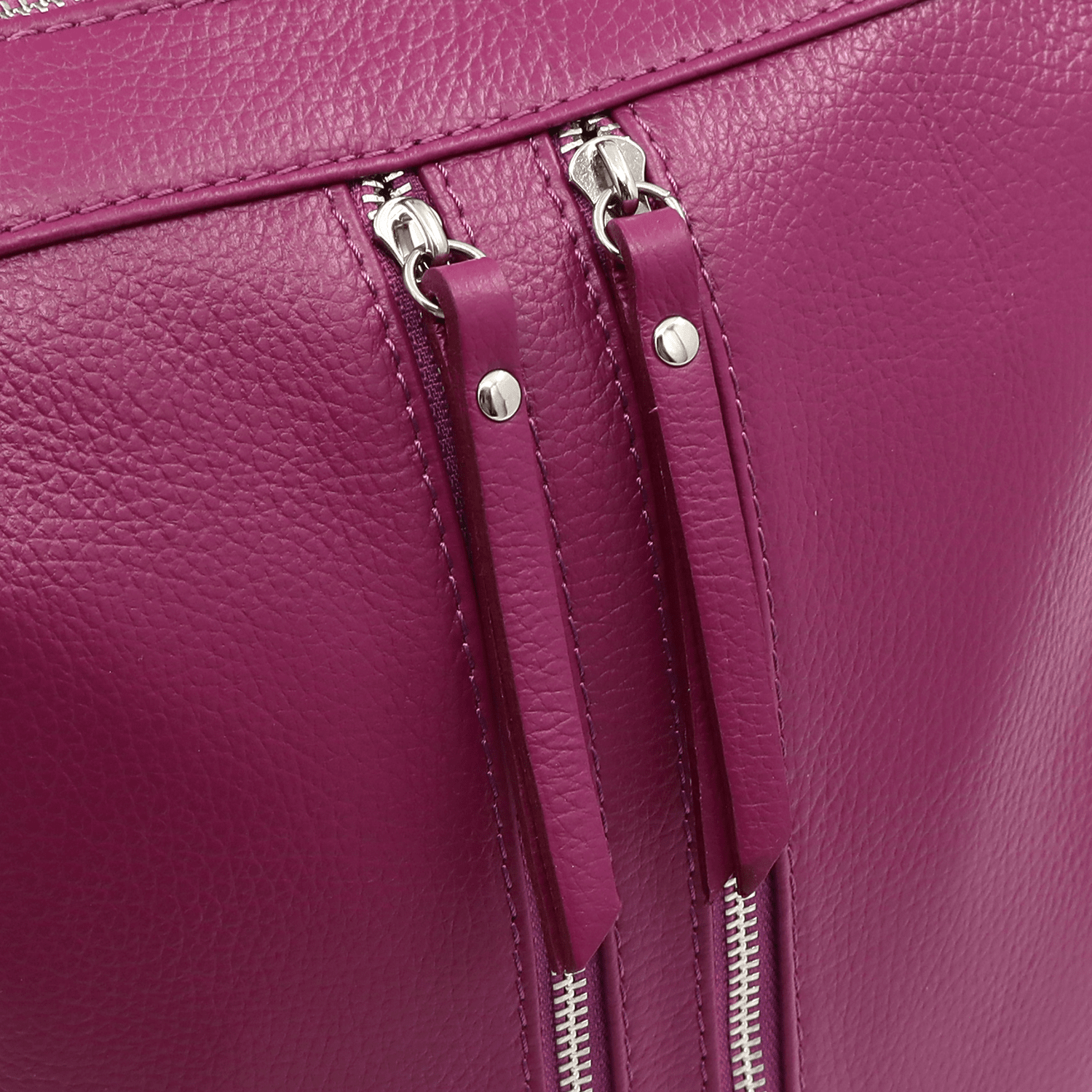 2 az 1-ben - Vittoria természetes bőr hátizsák és táska - sötét fukszia