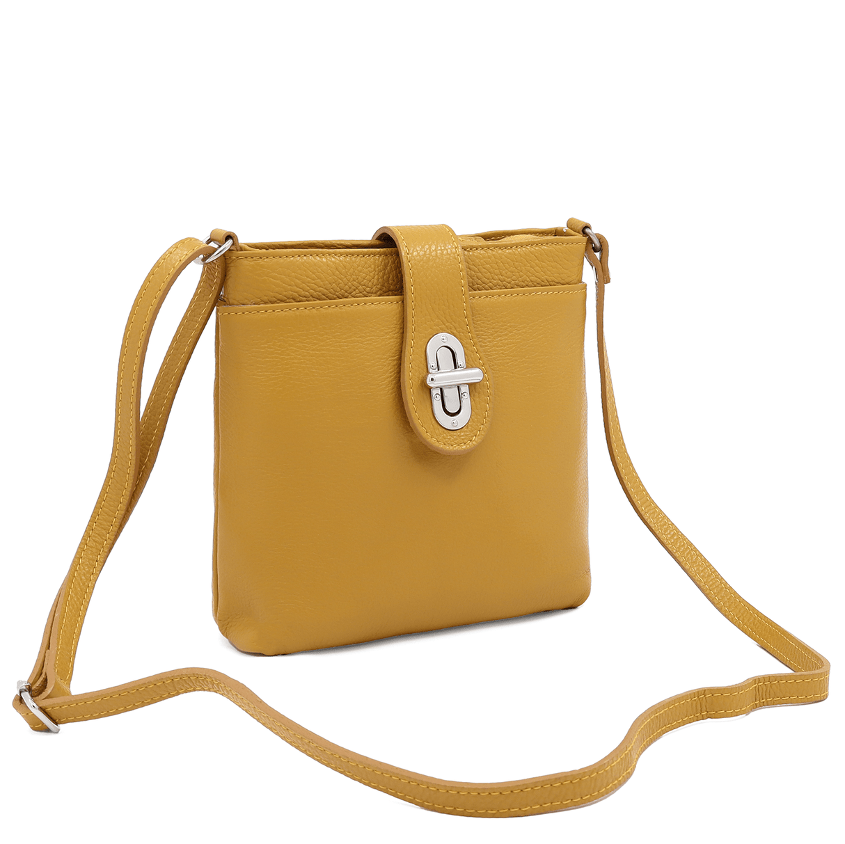 Andria természetes bőr válltáska - mustársárga