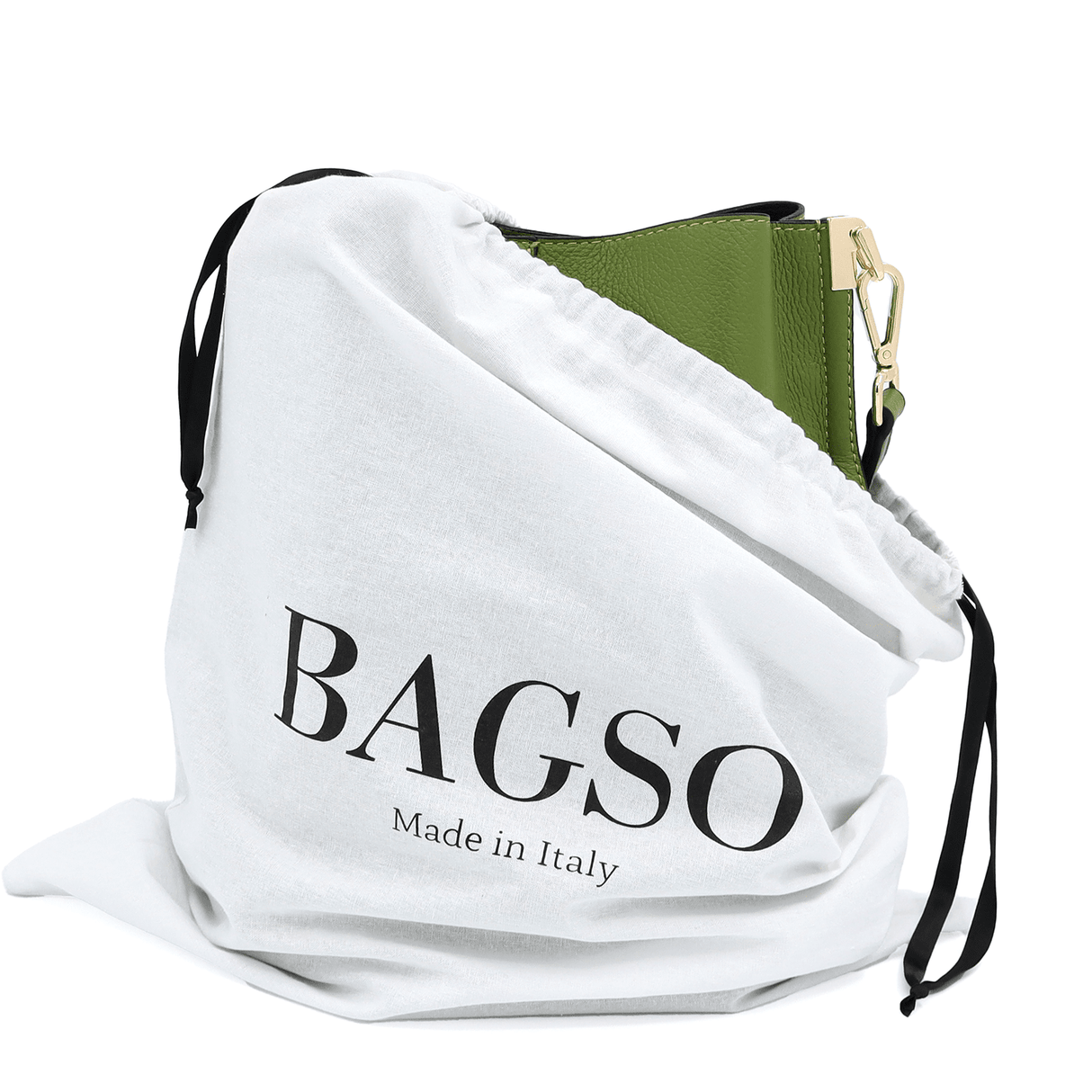 Női táska természetes bőrből, 2 fogantyúval Alba - zöld