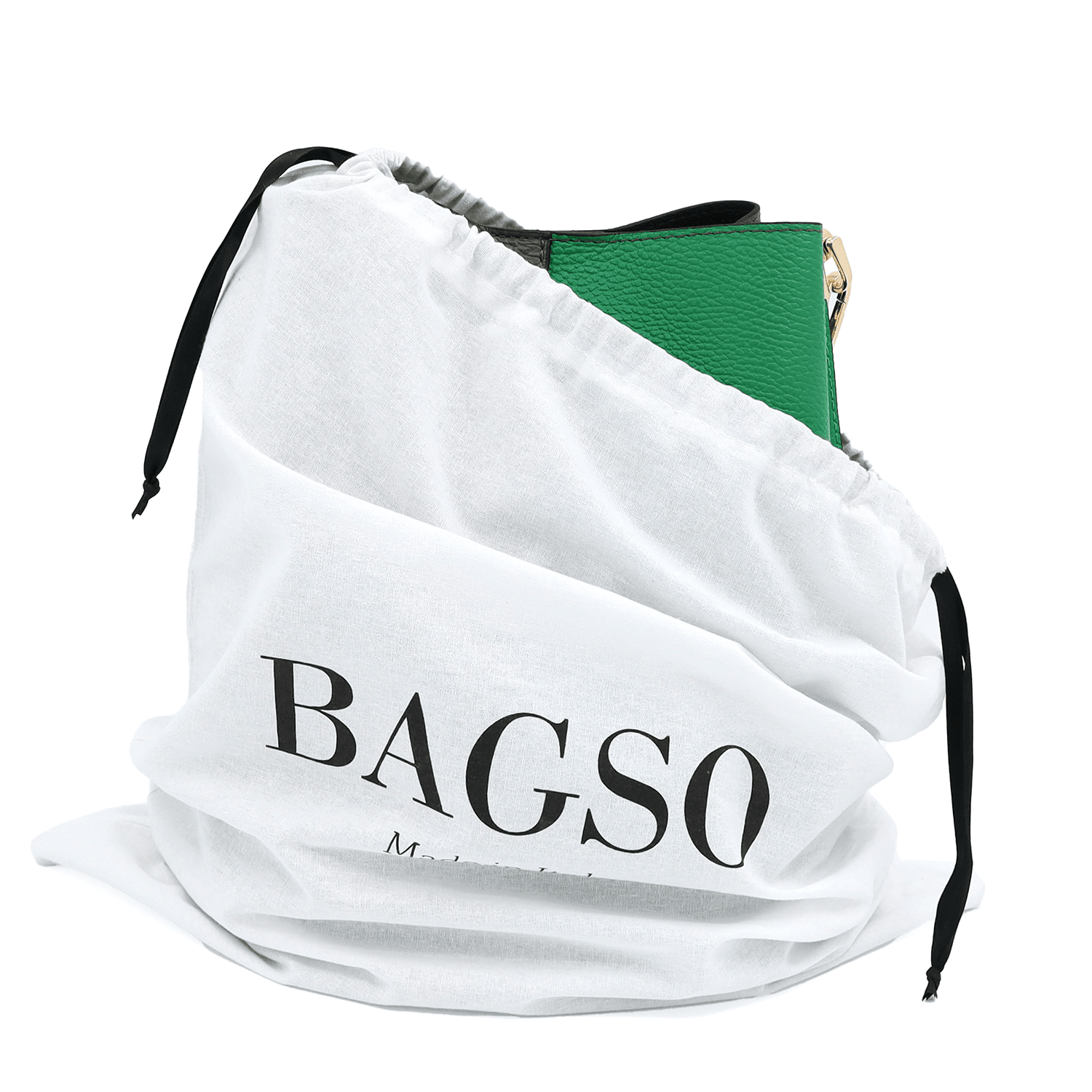 Női táska természetes bőrből, 2 fogantyúval Alba - zöld/sötétzöld