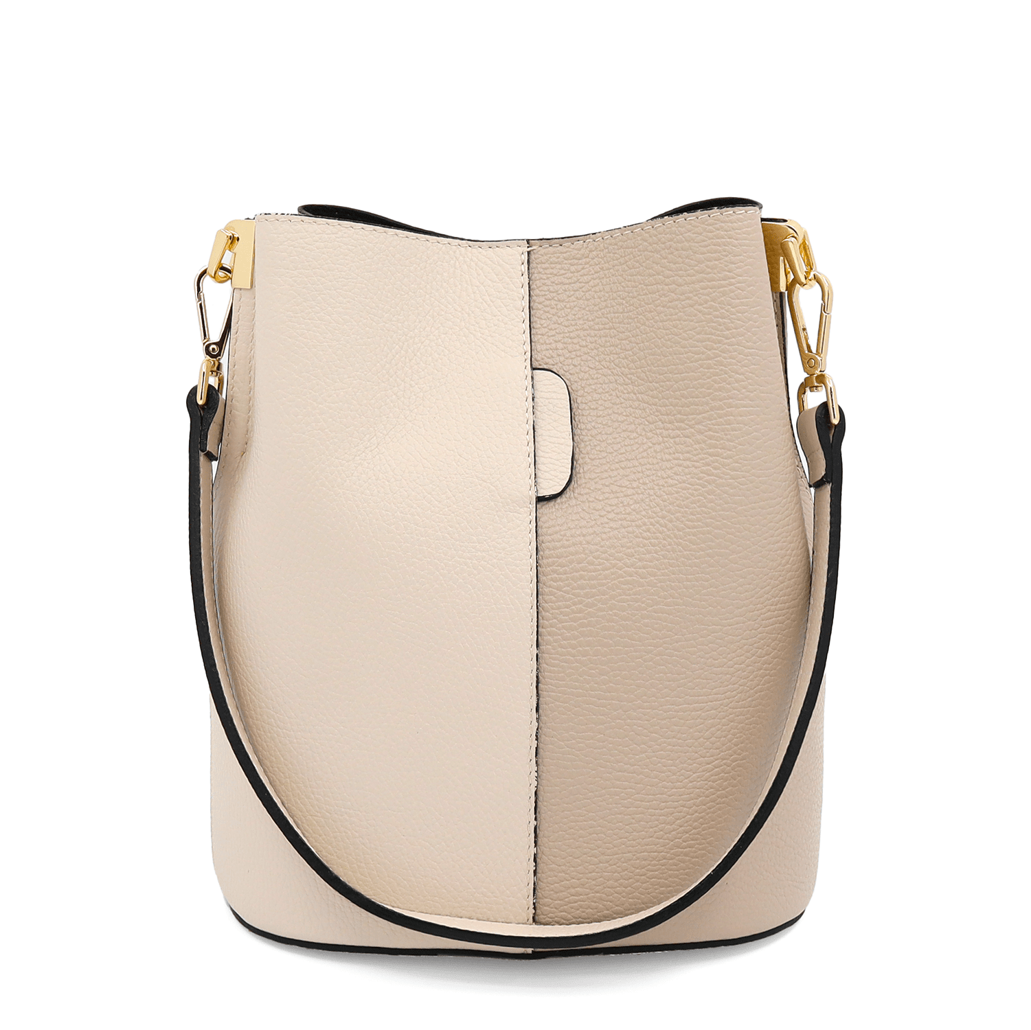 Női táska természetes bőrből, 2 fogantyúval Alba - bézs/világosbarna