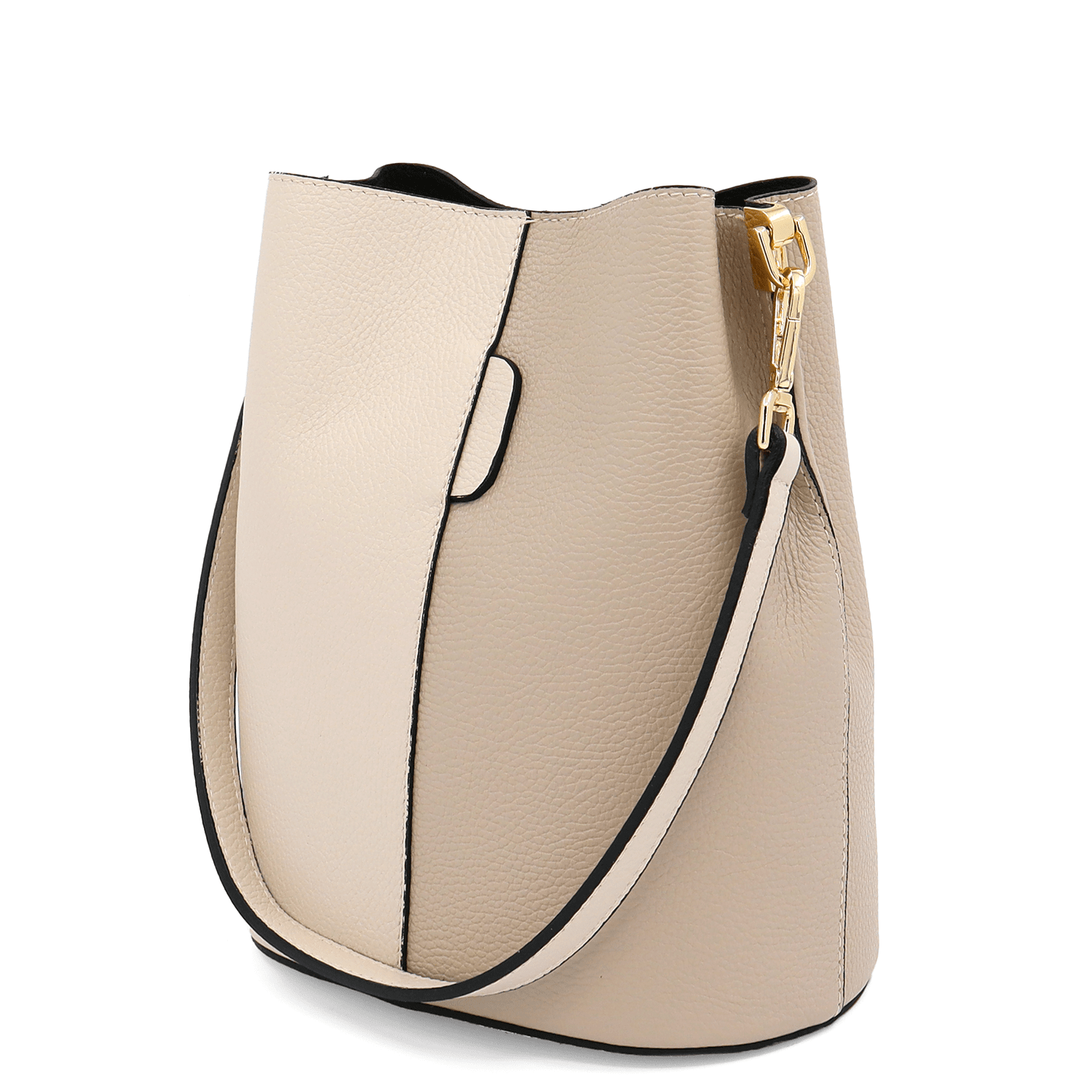 Női táska természetes bőrből, 2 fogantyúval Alba - bézs/világosbarna