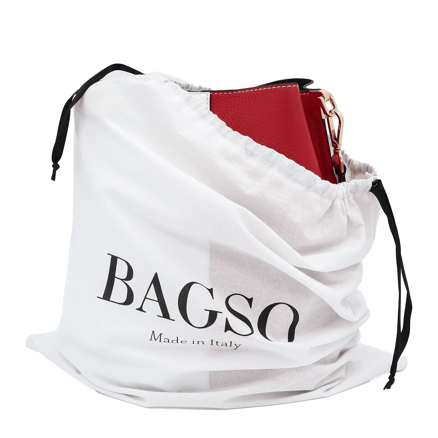 Női táska természetes bőrből, 2 fogantyúval Alba - fehér/piros