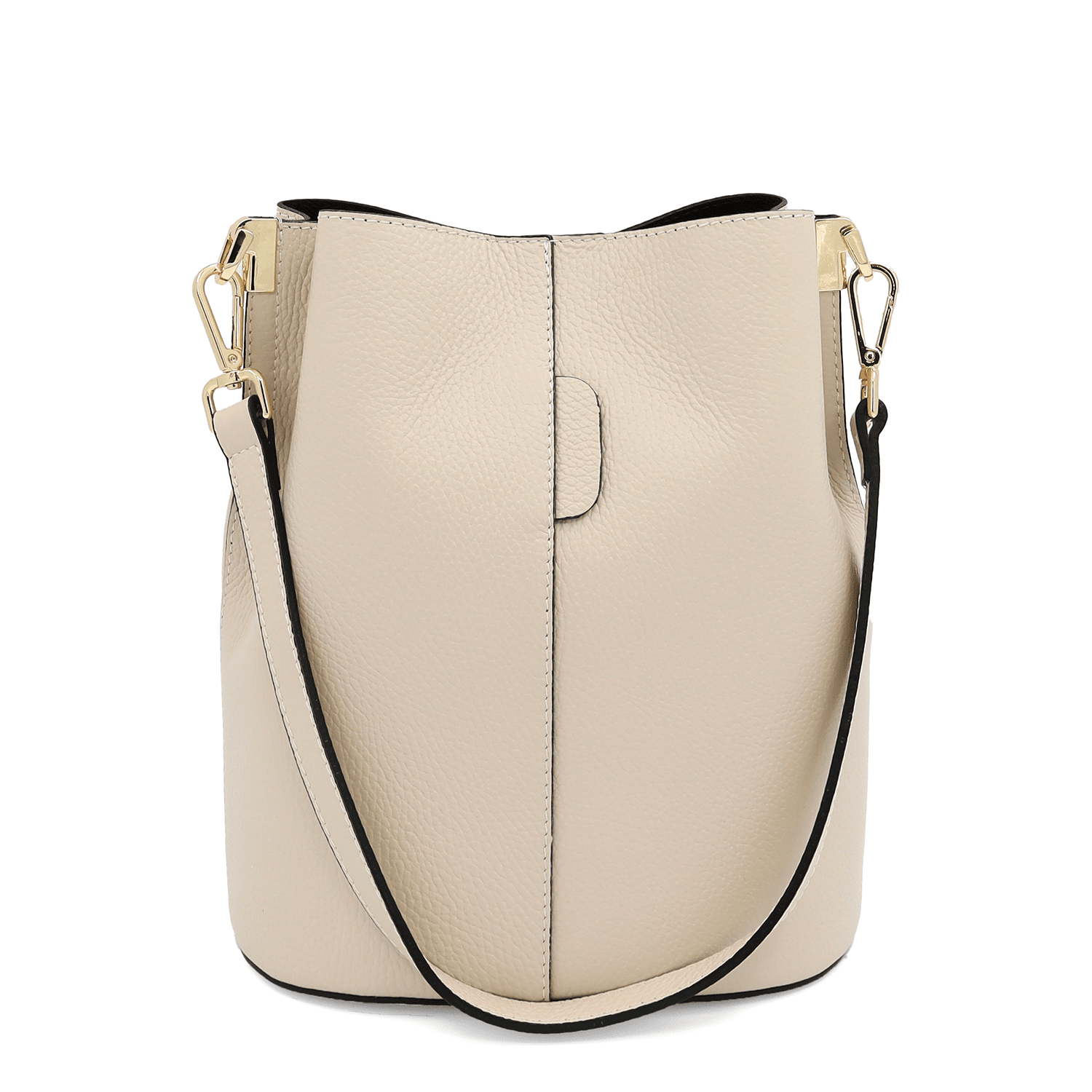 Női táska természetes bőrből, 2 fogantyúval Alba - bézs