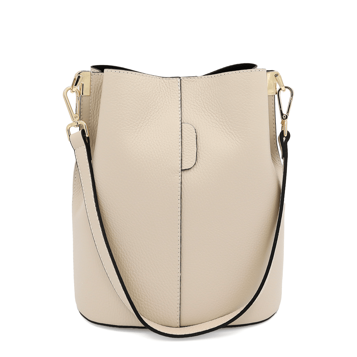 Női táska természetes bőrből, 2 fogantyúval Alba - bézs