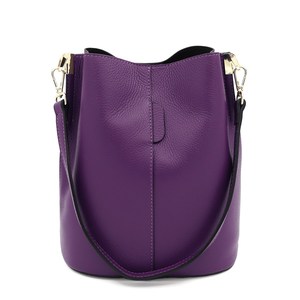 Női táska természetes bőrből, 2 fogantyúval Alba - lila