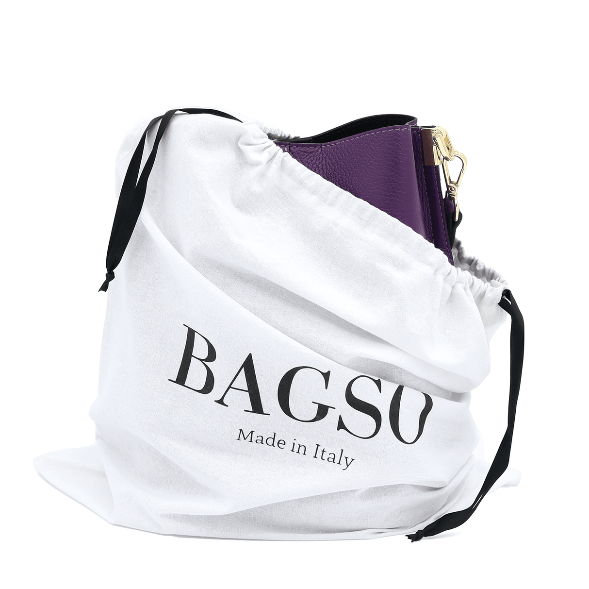 Női táska természetes bőrből, 2 fogantyúval Alba - lila