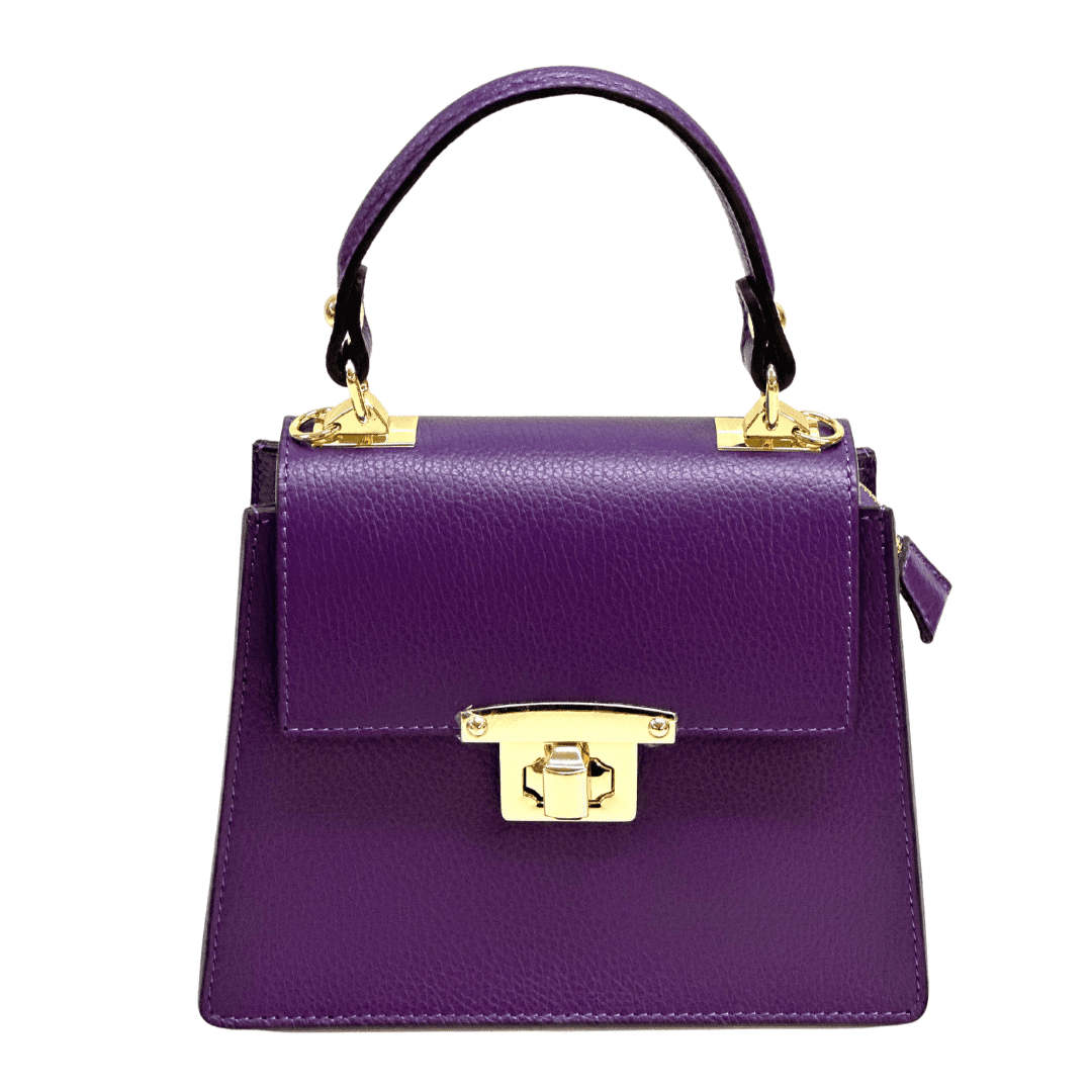 Női táska természetes bőrből Anabell - sötét lila