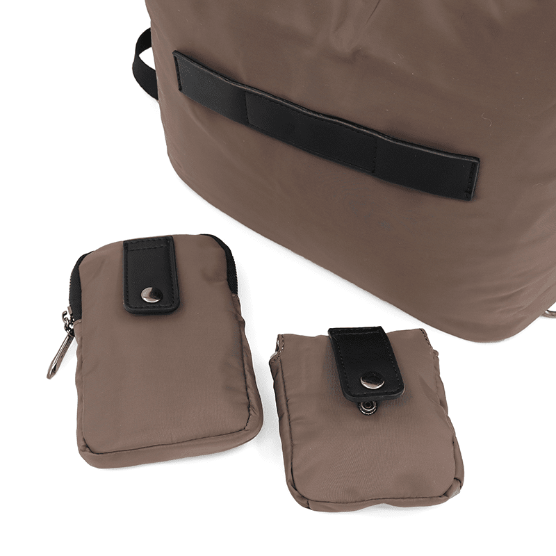 2 az 1-ben - Szövet táska és hátizsák levehető zsebekkel Lilian - barna