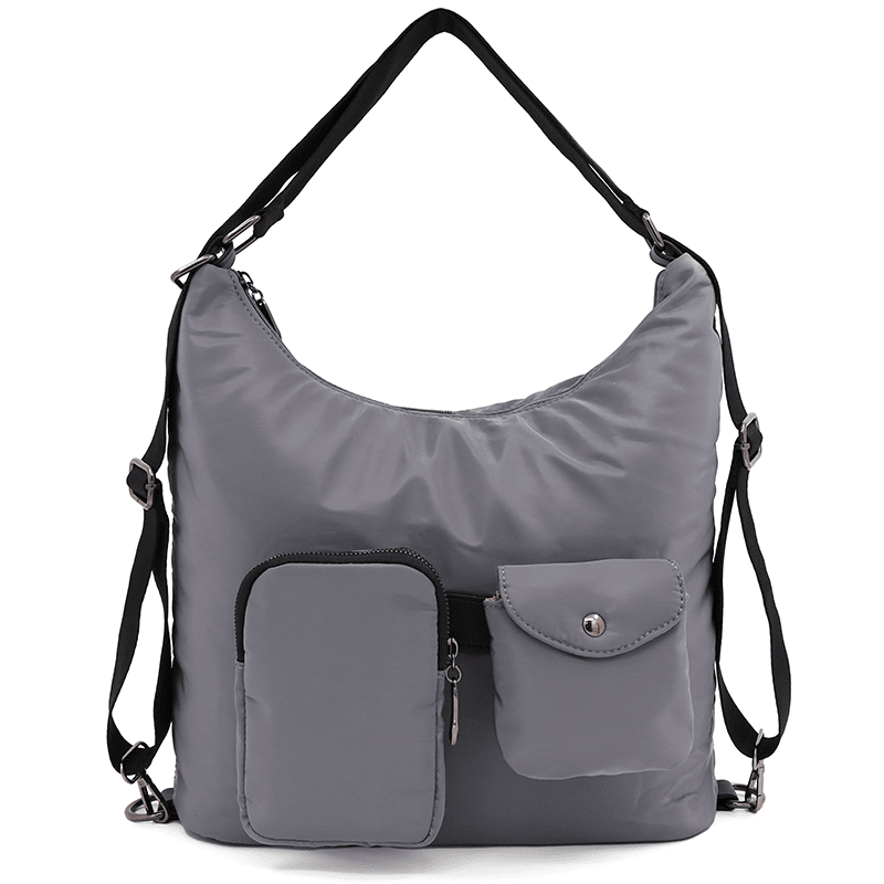 2 az 1-ben - Szövet táska és hátizsák levehető zsebekkel Lilian - szürke