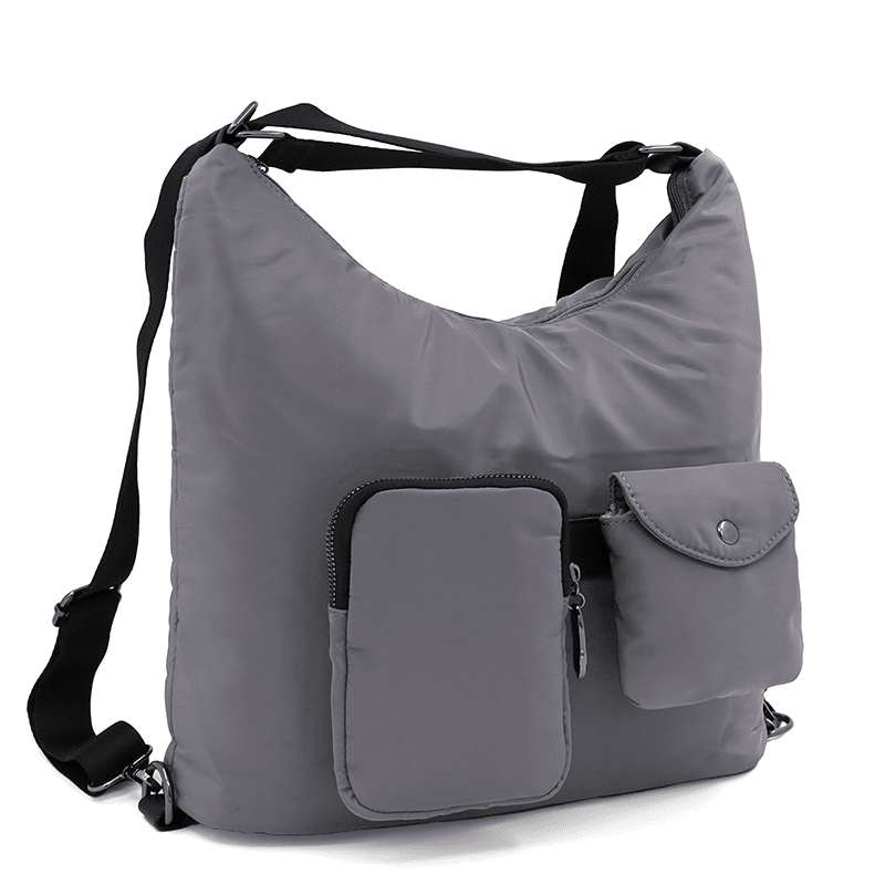 2 az 1-ben - Szövet táska és hátizsák levehető zsebekkel Lilian - szürke