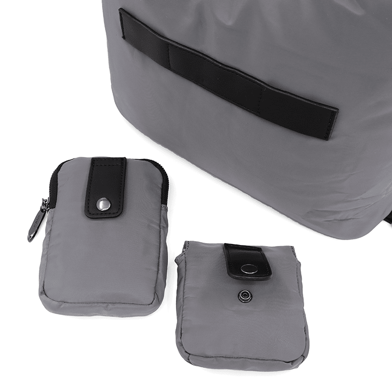 2 az 1-ben - Szövet táska és hátizsák levehető zsebekkel Lilian - szürke