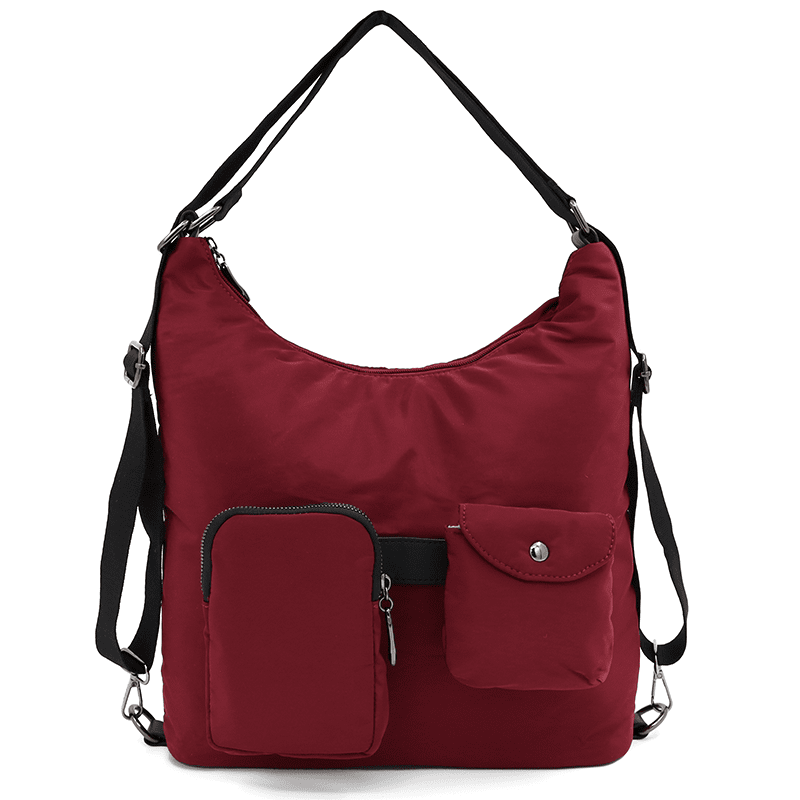 2 az 1-ben - Szövet táska és hátizsák levehető zsebekkel Lilian - piros