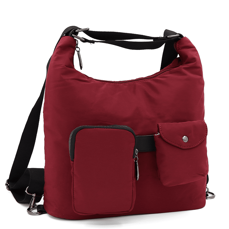 2 az 1-ben - Szövet táska és hátizsák levehető zsebekkel Lilian - piros