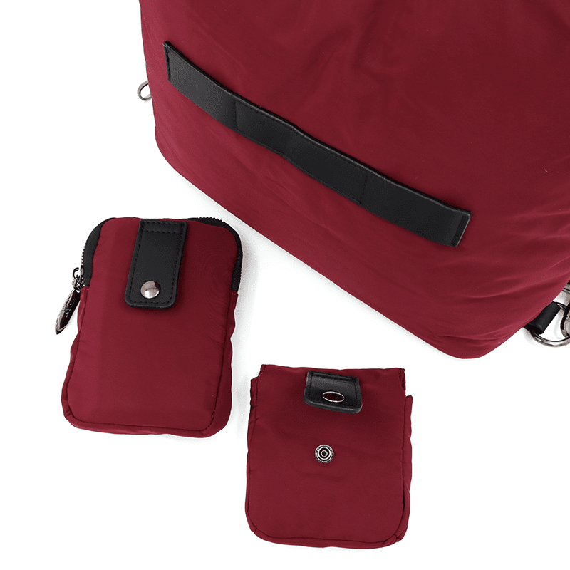 2 az 1-ben - Szövet táska és hátizsák levehető zsebekkel Lilian - piros