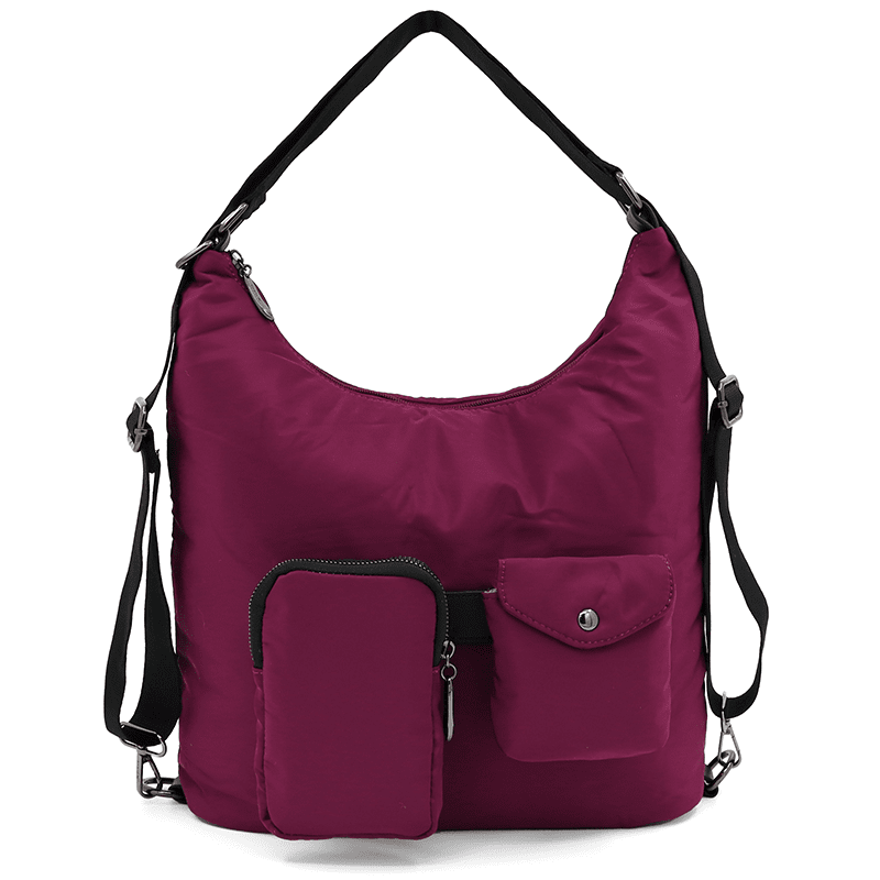 2 az 1-ben - Szövet táska és hátizsák levehető zsebekkel Lilian - fukszia