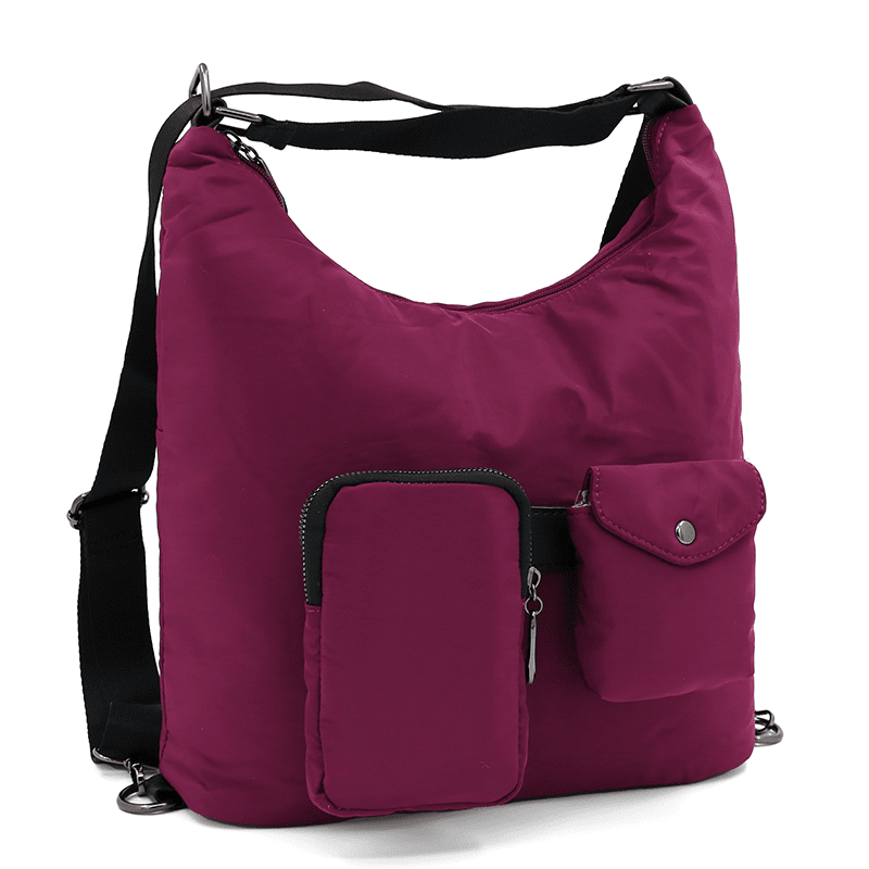 2 az 1-ben - Szövet táska és hátizsák levehető zsebekkel Lilian - fukszia