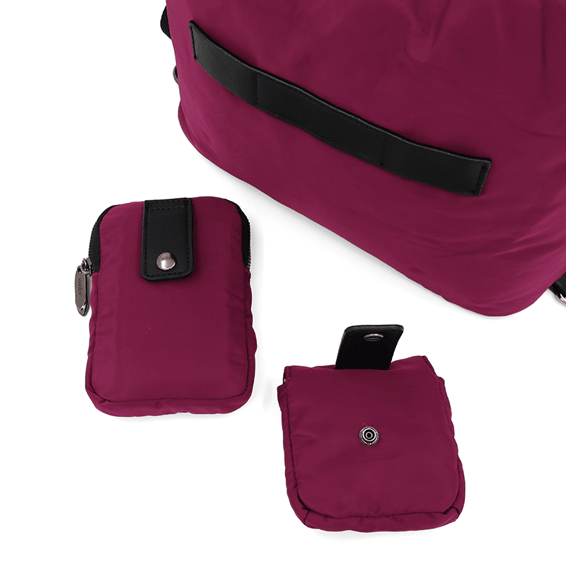 2 az 1-ben - Szövet táska és hátizsák levehető zsebekkel Lilian - fukszia