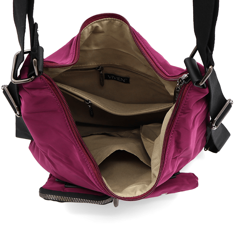 2 az 1-ben - Szövet táska és hátizsák levehető zsebekkel Lilian - fukszia