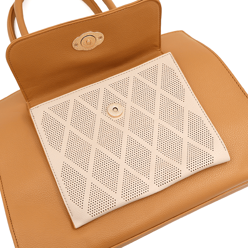 Érdekes női táska Lola - cseréptető barna