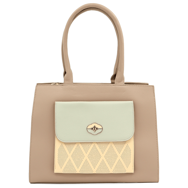 Érdekes női táska Lola - világosbarna