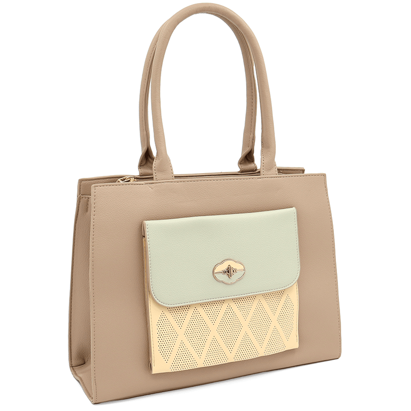 Érdekes női táska Lola - világosbarna