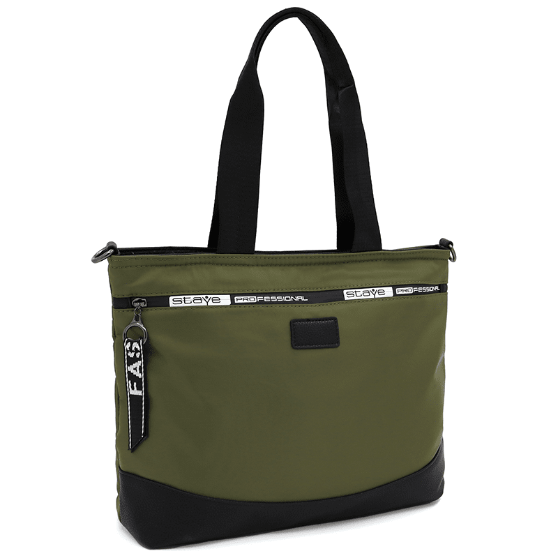 Nagy női táska, Liora típusú szövetből - zöld