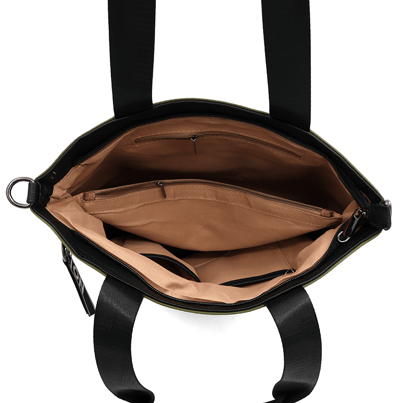 Nagy női táska, Liora típusú szövetből - zöld