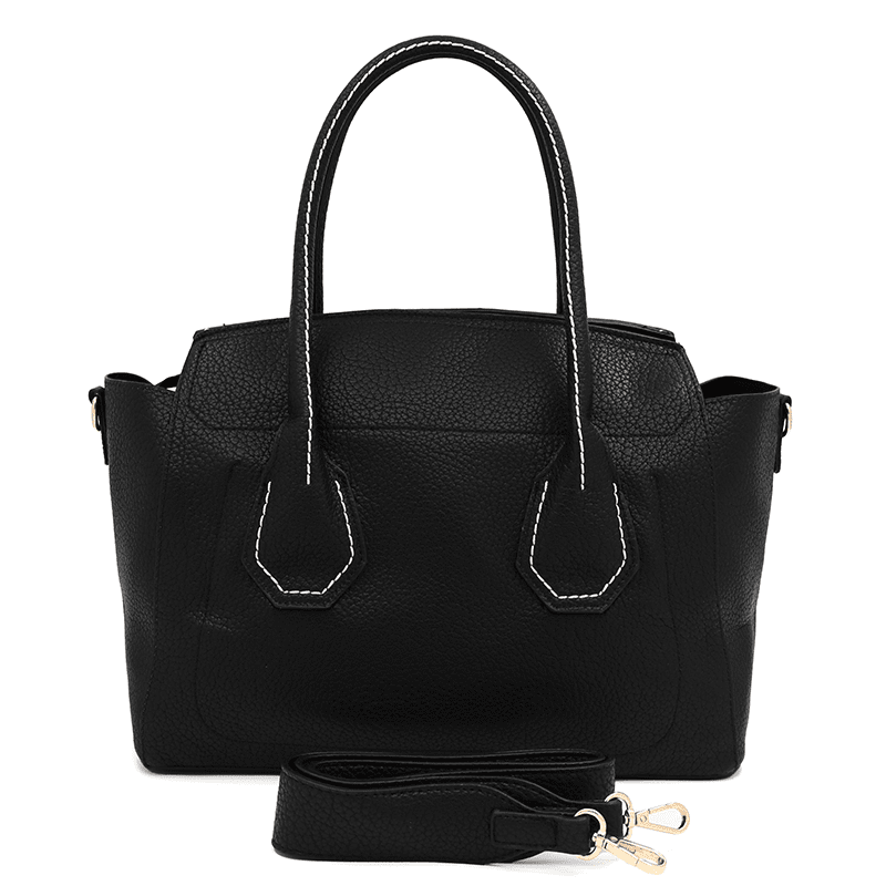 KASSANDRA - Női táska bambusz részletekkel - fekete