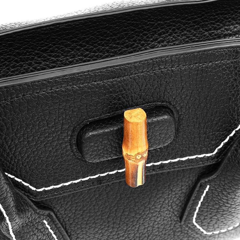 KASSANDRA - Női táska bambusz részletekkel - fekete