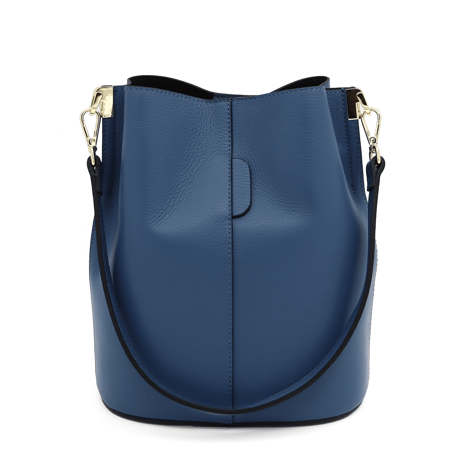 Női táska természetes bőrből, 2 fogantyúval Alba - kék