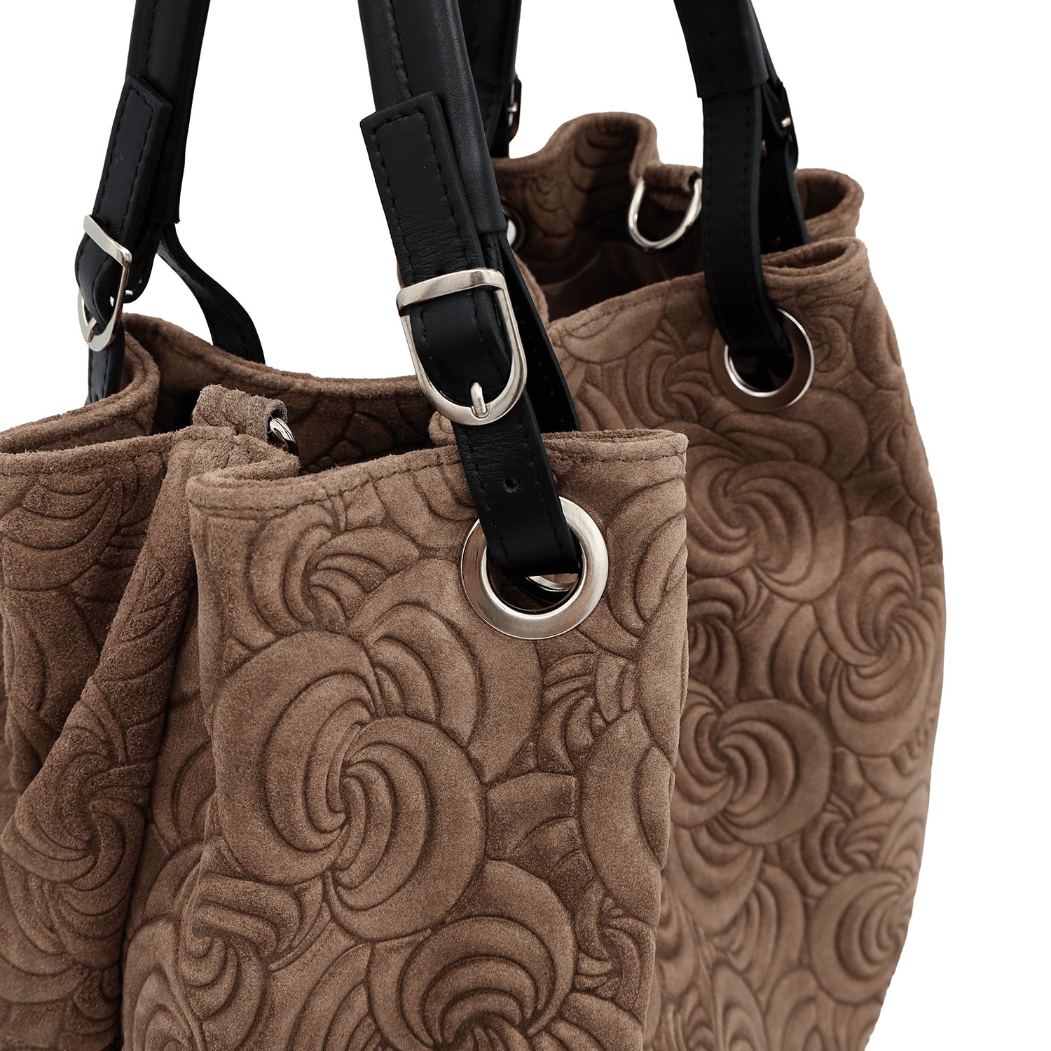 Nagy női táska természetes velúrból Rosie - barna