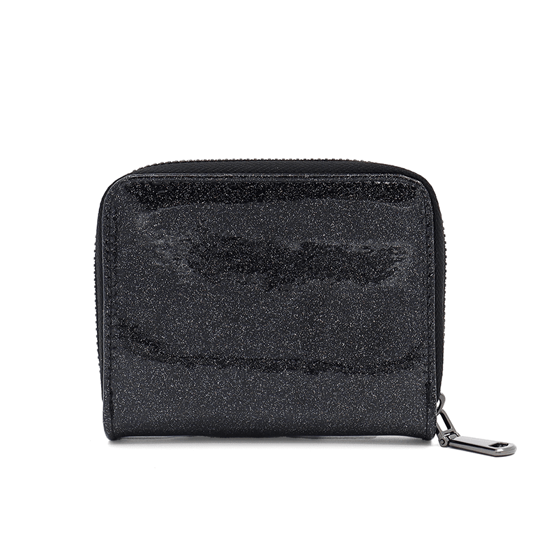 Kompakt laccé pénztárca - fekete/barna