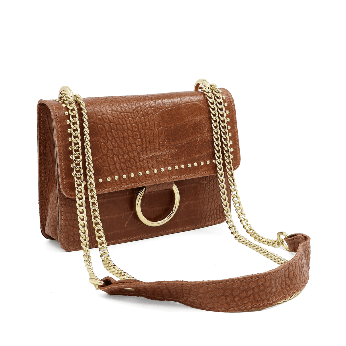 Női táska természetes bőrből - barna