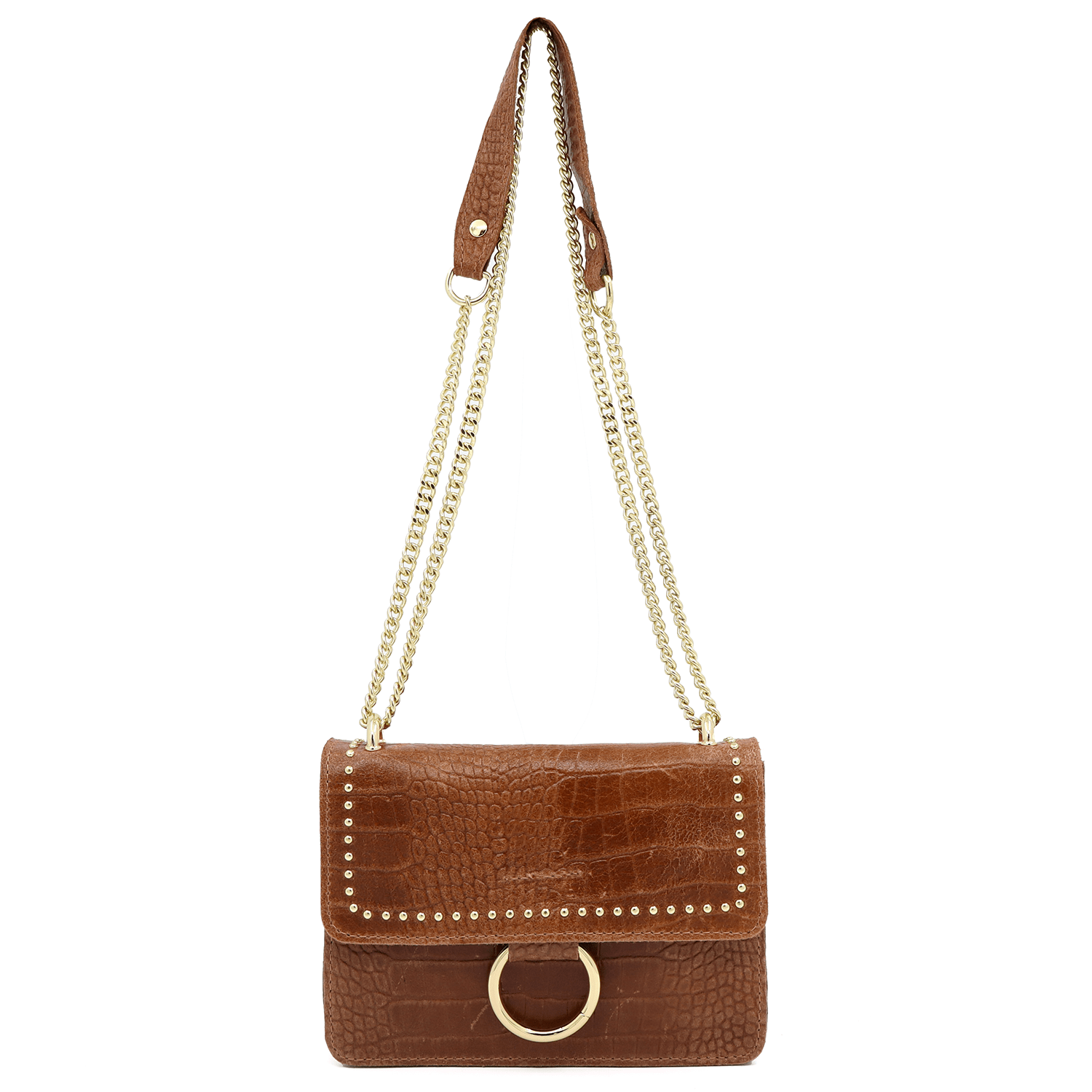 Női táska természetes bőrből - barna