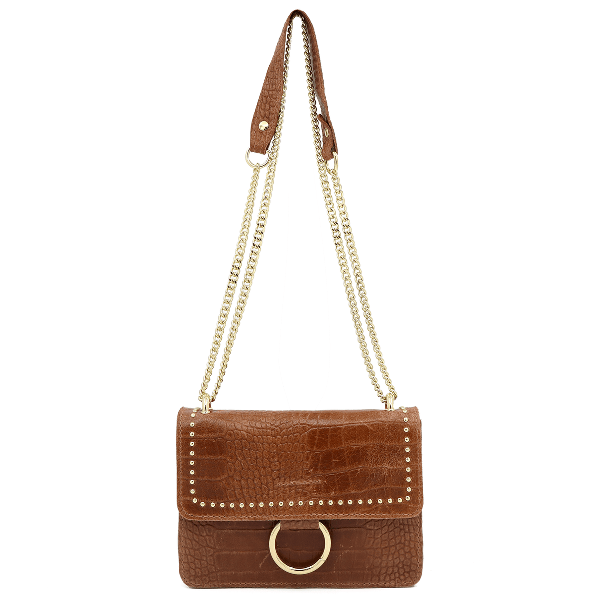 Női táska természetes bőrből - barna