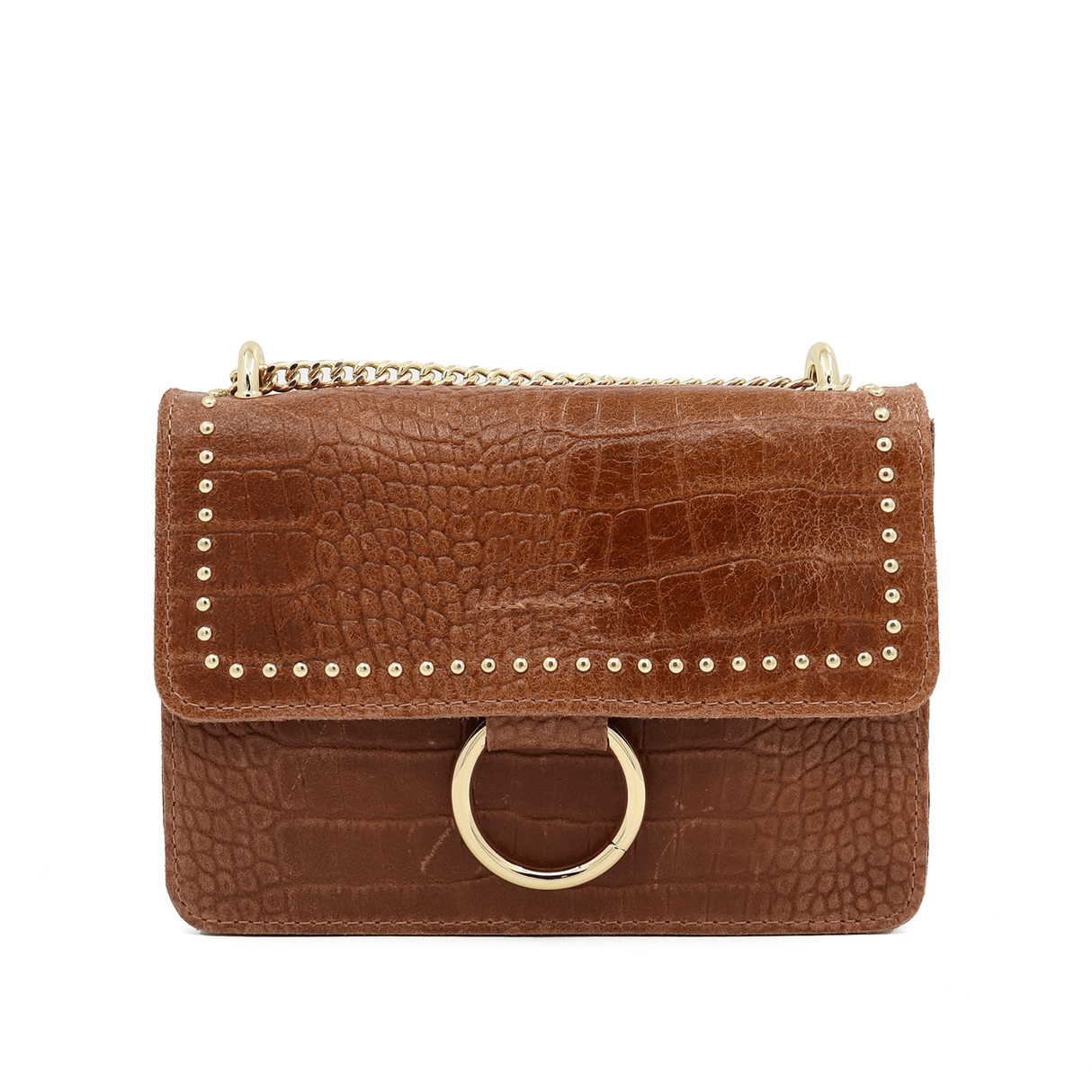 Női táska természetes bőrből - barna