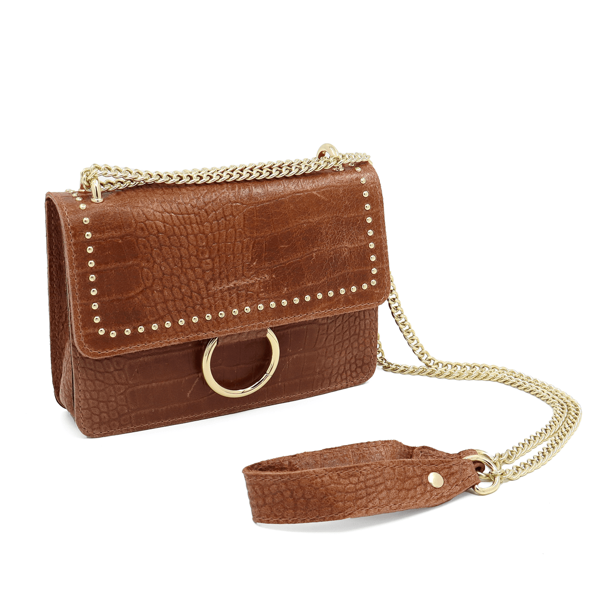 Női táska természetes bőrből - barna