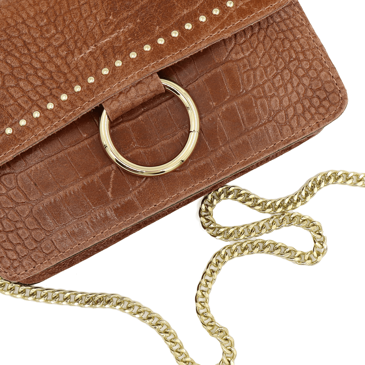 Női táska természetes bőrből - barna