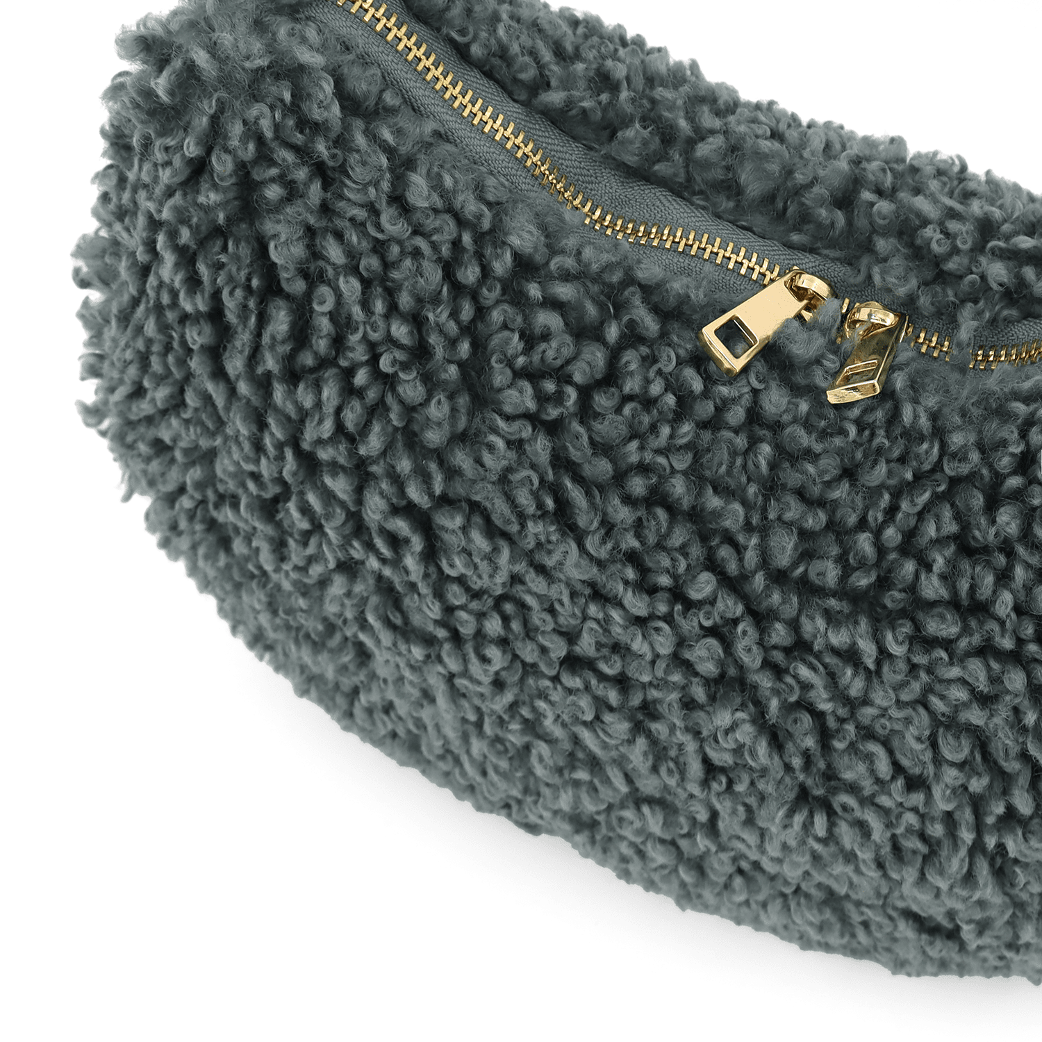 Női táska természetes bőrből és plüssből Emma - kék