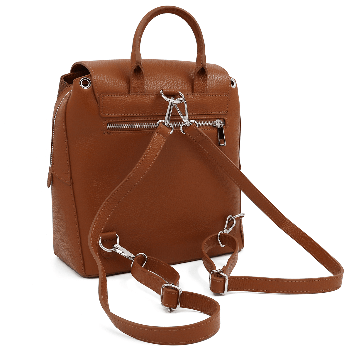 2 az 1-ben - Hátizsák és táska természetes bőrből Kiana - cseréptetős barna