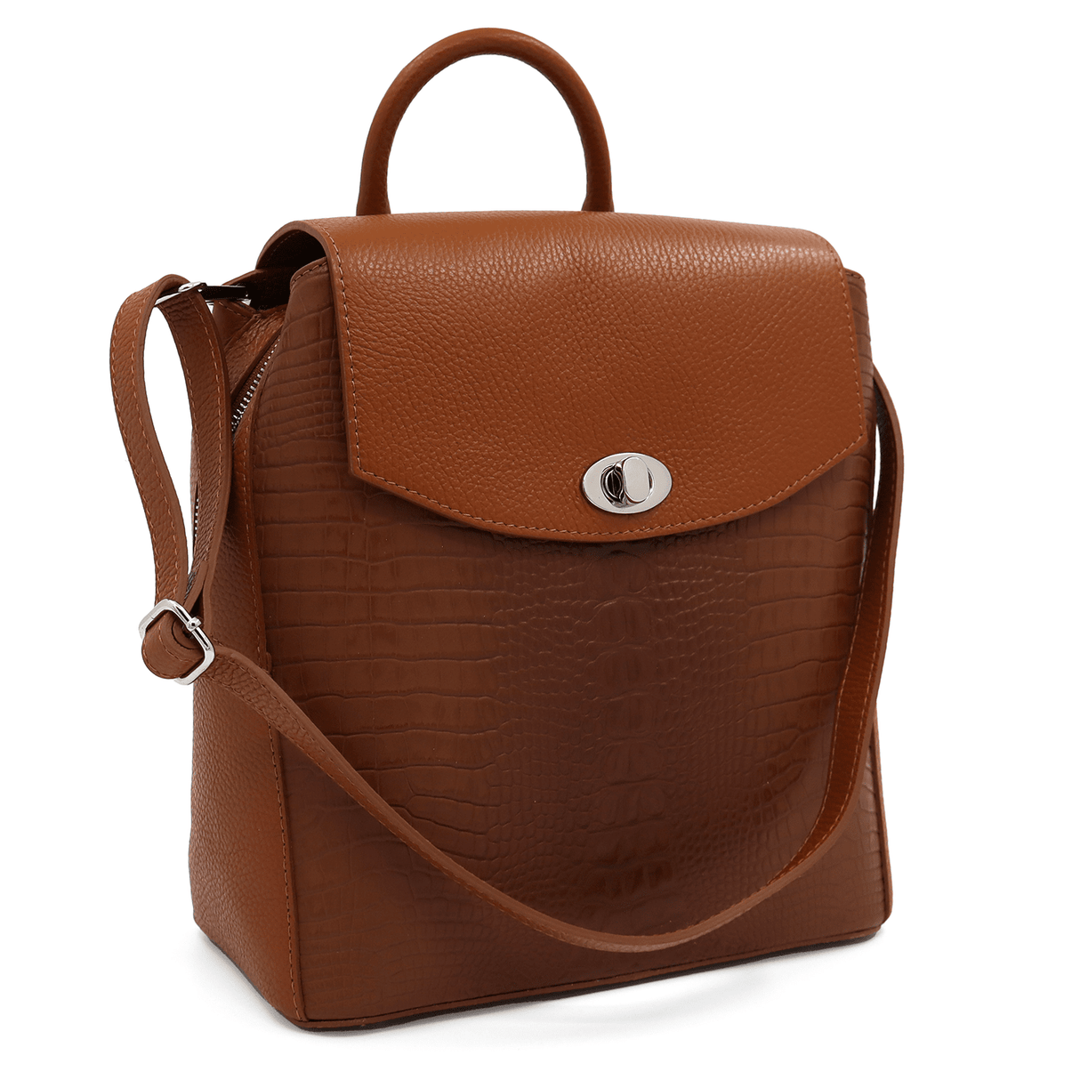 2 az 1-ben - Hátizsák és táska természetes bőrből Kiana - cseréptetős barna