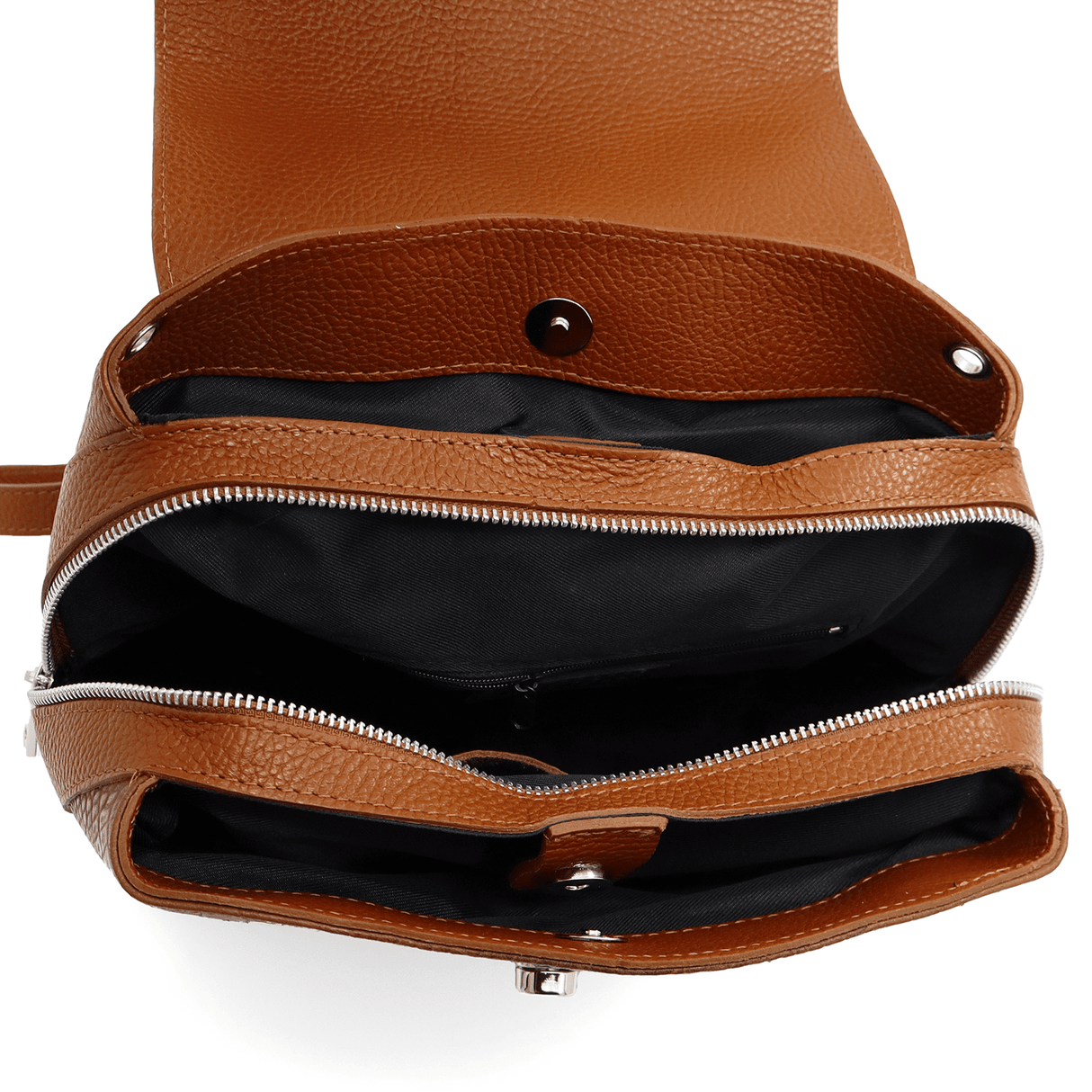 2 az 1-ben - Hátizsák és táska természetes bőrből Kiana - cseréptetős barna