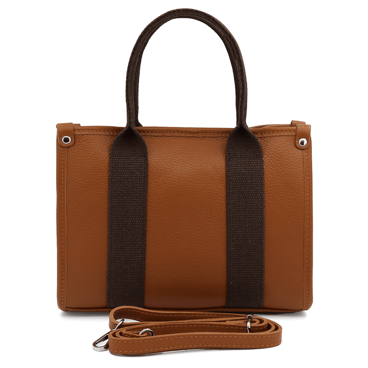 Női táska természetes bőrből, tote típusú, Rosa - cserépkék