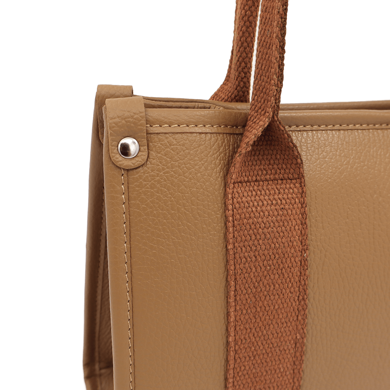 Női táska természetes bőrből, tote típusú, Rosa - barna